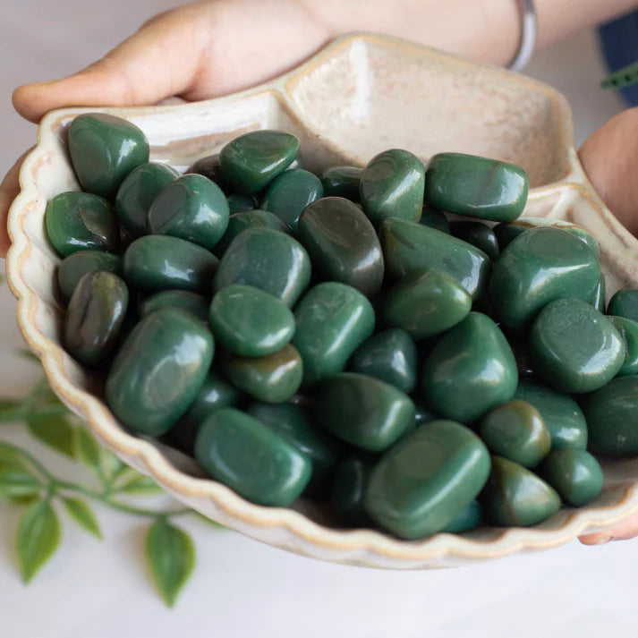 Green Jade Tumble Stone - Pack of 3 | Luck & Prosperity