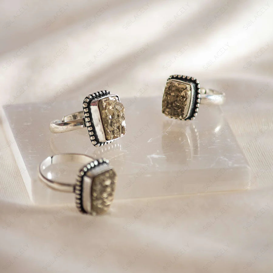 Pyrite Adjustable Ring (Buy 1 Get 1 Free)