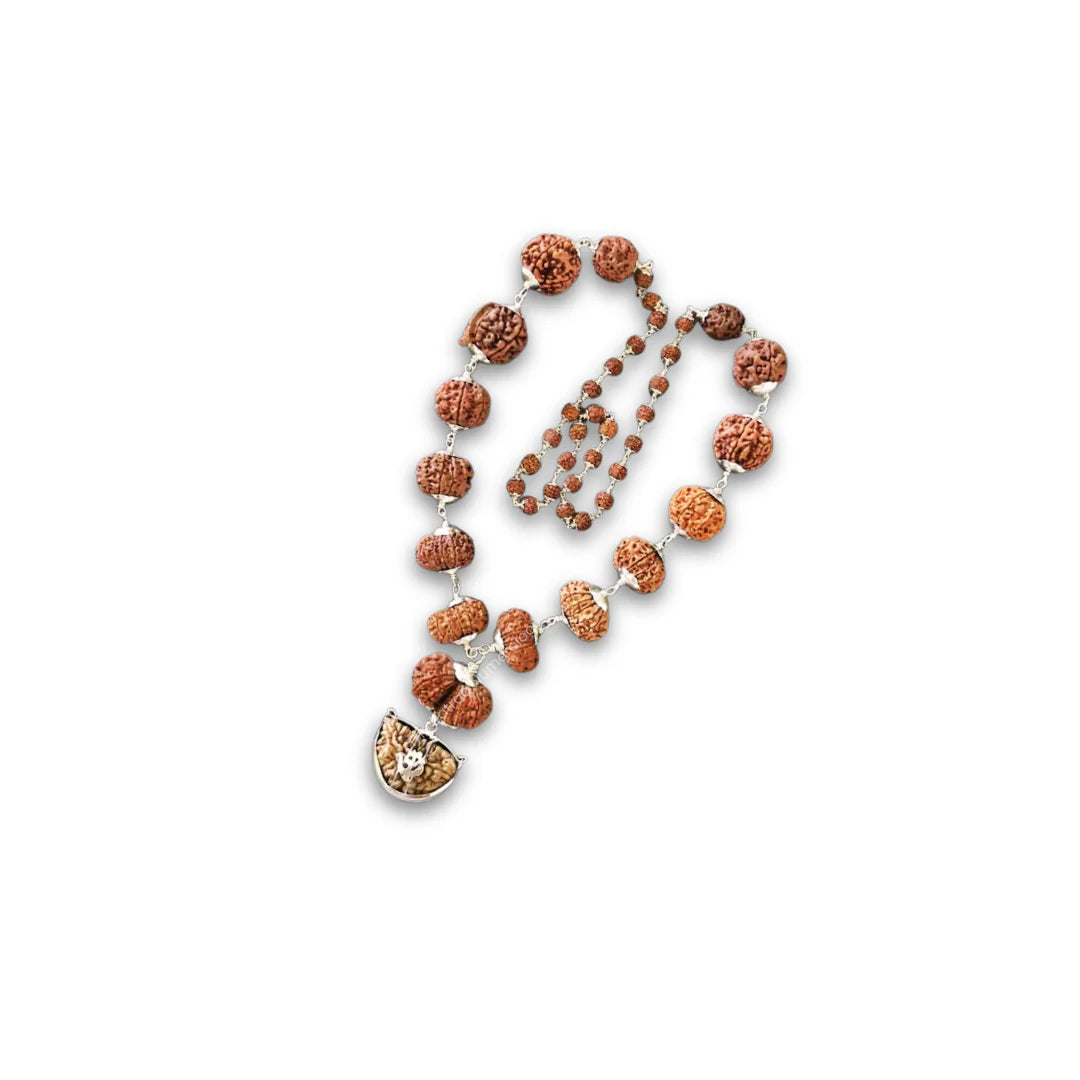 Siddha Mala in silver + Silver Rudraksha